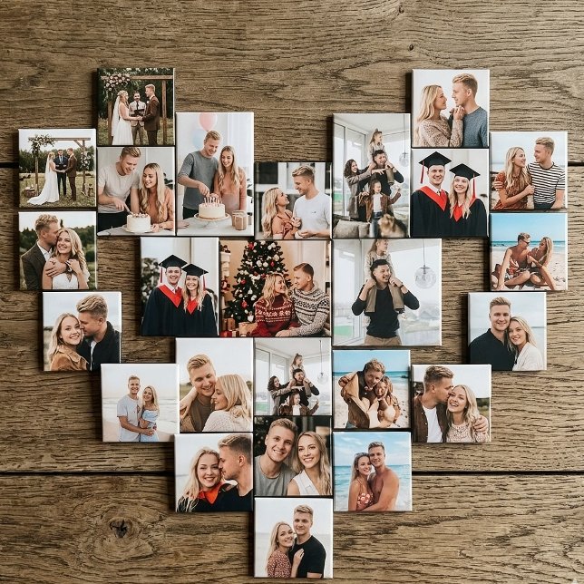Anpassad fotomagnet för bröllop, familjeminnen magnet (personalized decoration, square magnet with photo, wedding memories gift, first birthday photo gift)