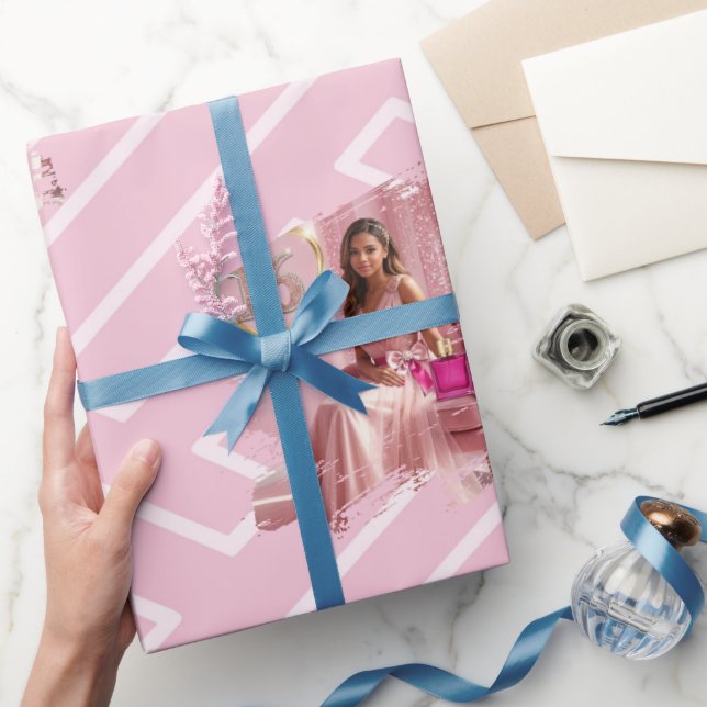 Anpassad fotomal grekisk inspiration rosé presentpapper (Gifting)