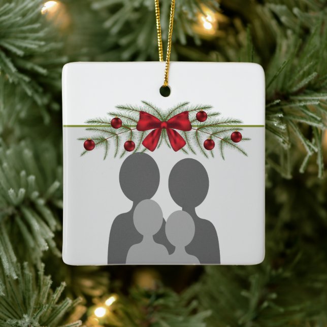 Anpassad fotomal med julgranskrans julgransprydnad keramik (Träd)