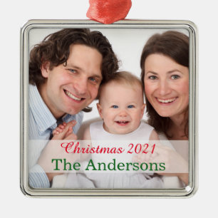 Anpassad fotomall för Helgdag Family Julgransprydnad Metall