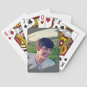 Anpassad fotomall på mörkgrå pokerkort casinokort