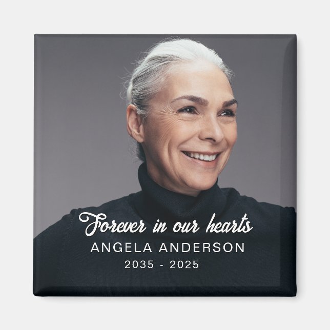 Anpassad fotominnesgåva begravning magnet (Framsidan)