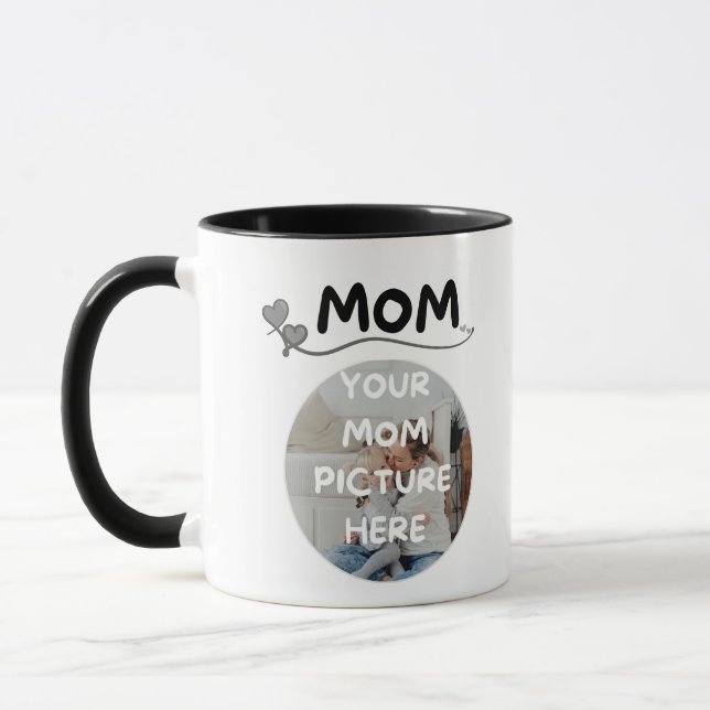 Anpassad fotomoederhjärtat typografi kaffemugg (Vänster)