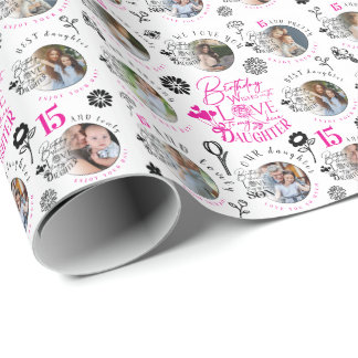 Anpassad fotomontering dotter födelsedag presentpapper