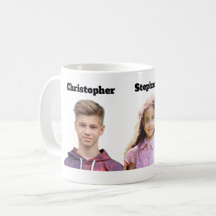 Anpassad fotomugg 3 foton Ansiktsutskärning Kaffemugg