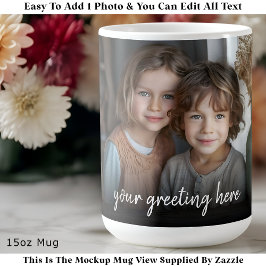 Anpassad fotomugg Familj, Modern Enkel Foto Enkel Kaffemugg