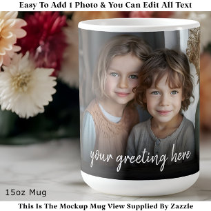 Anpassad fotomugg Familj, Modern Enkel Foto Enkel Kaffemugg