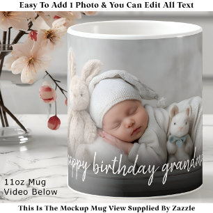 Anpassad fotomugg för mormor, modern med ett foto  kaffemugg