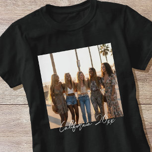 Anpassad fotonamn Enkel skript typografi Svart T Shirt