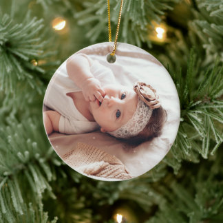 Anpassad Fotoornament – Lägg Till Ditt Eget Foto Julgransprydnad Keramik