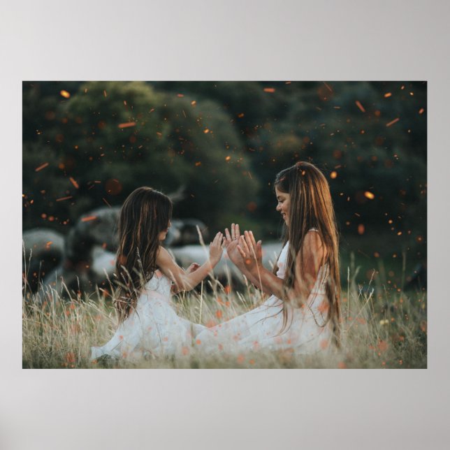 Anpassad fotopalettej Sparkles overlay Whimsical Poster (Framsidan)