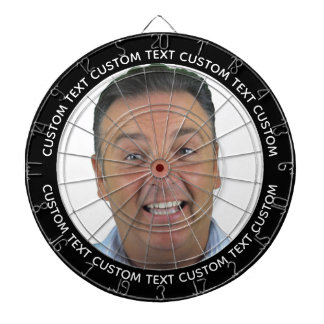 Anpassad fotopilkastskiva & text - SVART ram Darttavla
