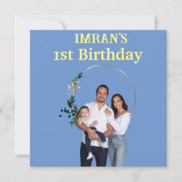 Anpassad fotoram för 1-årsdag kort