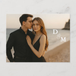 Anpassad fotospostkort för "Save the Date" Meddelande Vykort