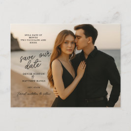 Anpassad fotospostkort för "Save the Date" Meddelande Vykort