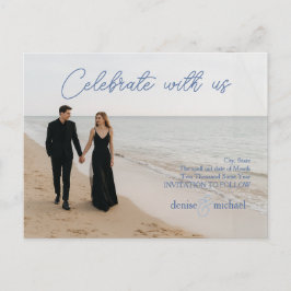 Anpassad fotospostkort för "Save the Date" Meddelande Vykort