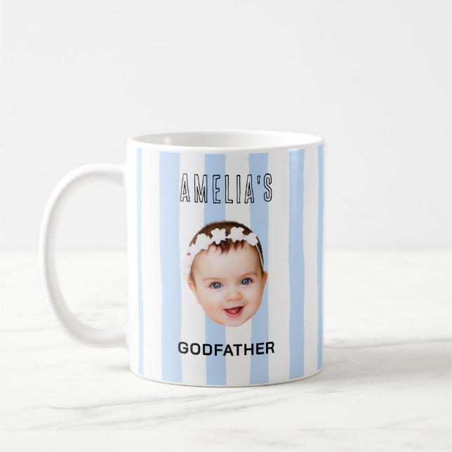 Anpassad fotostrippad söt fadder fadersdagpresent kaffemugg (Vänster)