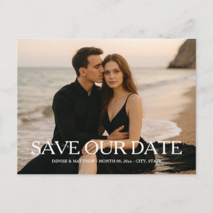 Anpassad fotosvarskort för Save the Date Meddelande Vykort