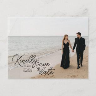 Anpassad fotosvarskort för Save the Date Meddelande Vykort