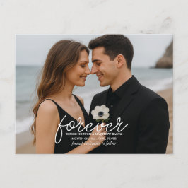 Anpassad fotosvarskort för Save the Date Meddelande Vykort