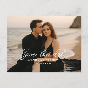 Anpassad fotosvarskort för Save the Date Meddelande Vykort