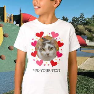 Anpassad fototext röda hjärtan Personliga barn T Shirt