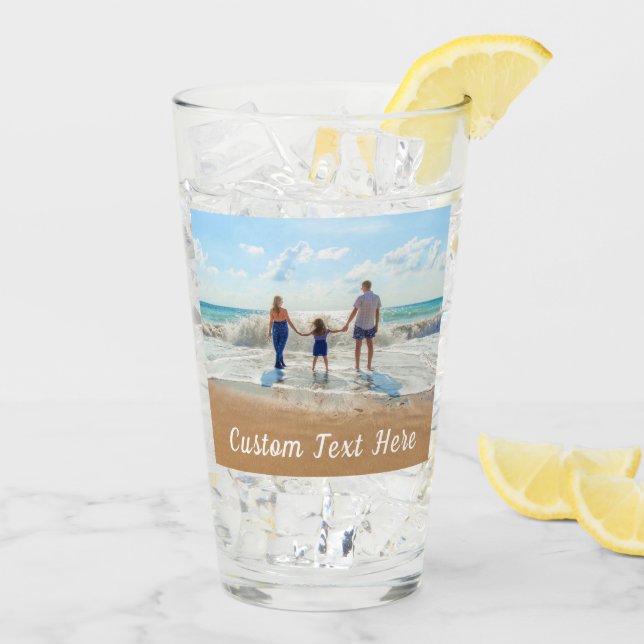 Anpassad fototextglas Unik egen design Glaskopp (Bakside Is)
