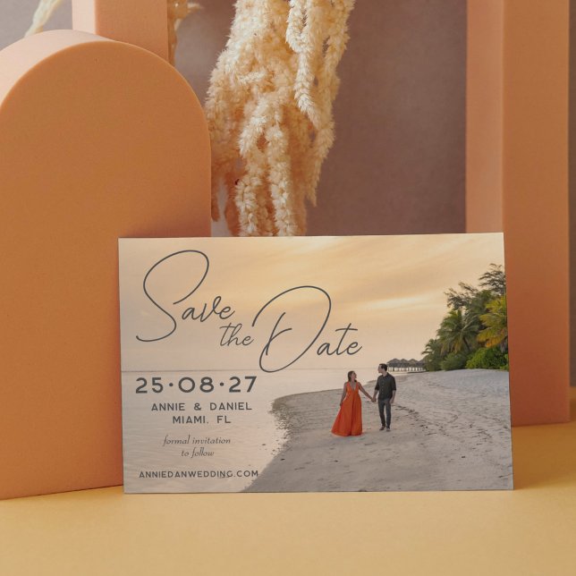 Anpassad fototillägg för destination wedding spara datumet (Skapare uppladdad)