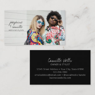 Anpassad fototrendy skriptredaktionell stylist visitkort