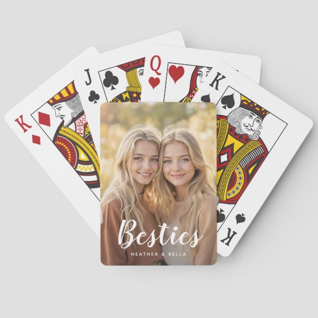 Anpassad fototypsättning Bästa vän Casinokort (Baksidan)