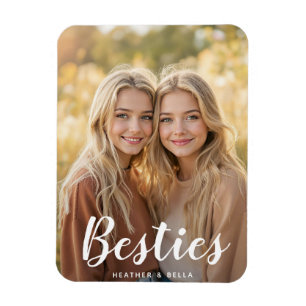 Anpassad fototypsnitt Bästa vän Magnet