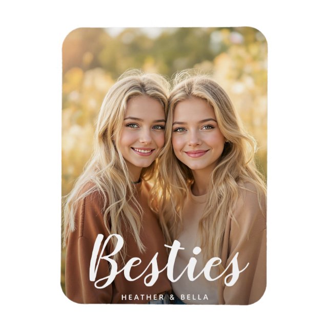 Anpassad fototypsnitt bästa vän magnet (Vertikal)