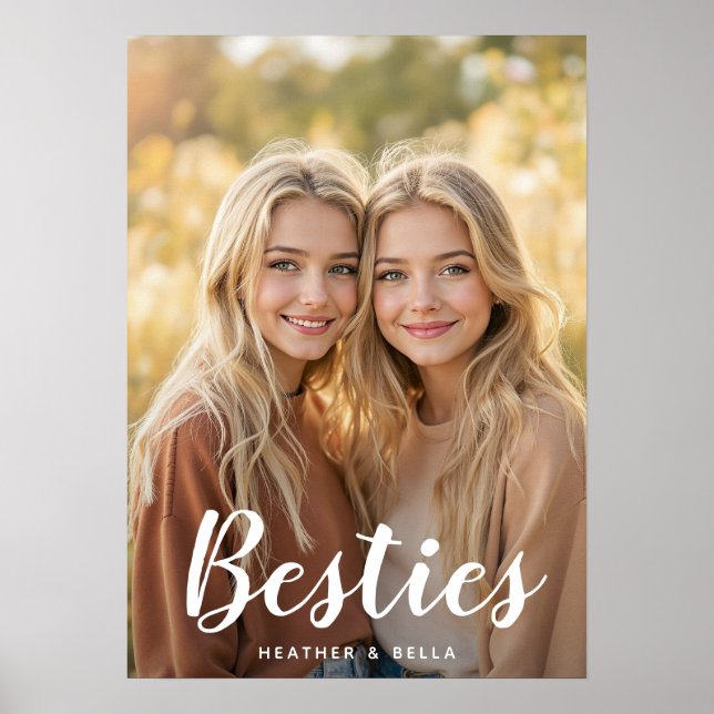 Anpassad fototypsnitt bästa vän poster (Framsidan)