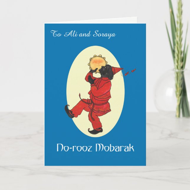 Anpassad framsida Norooz Haji Firuz persiska nyår Helgkort (Framsida)