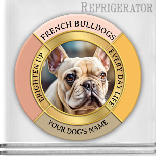 Anpassad fransk Bulldog-guld ram foto-magnet Magnet