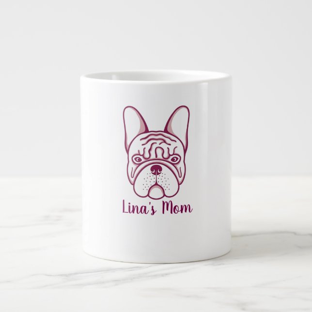 Anpassad fransk Bulldog Mamma Kaffe Mugg - Personl Jumbo Mugg (Framsidan)