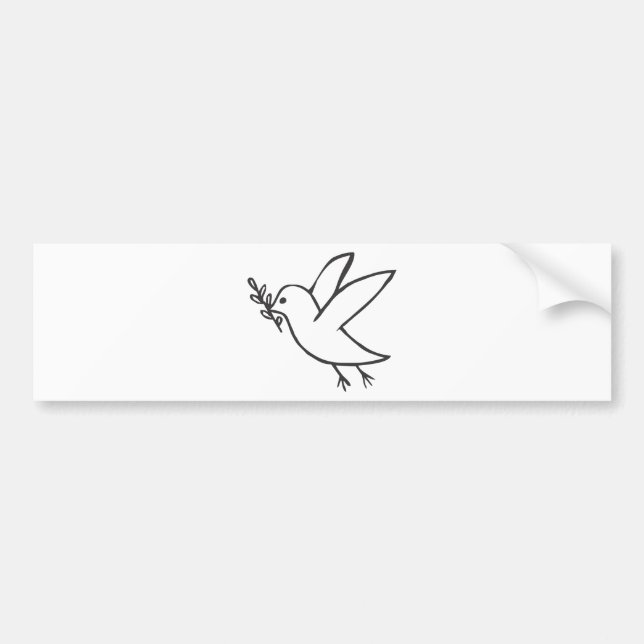 Anpassad Fredsduva Skiss Logo Bildekal (Framsidan)