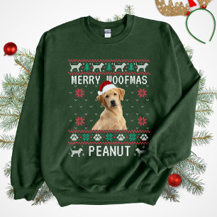 Anpassad ful jultröja för hund med foto lång ärmad tröja