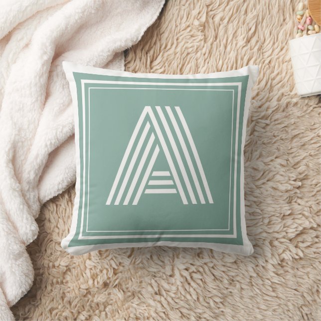 Anpassad fyrkantig monogram initialbokstav kudde (Filt)