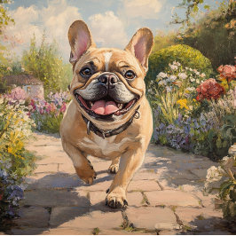 Anpassad Gående Fransk Bulldog Hilsen Kort