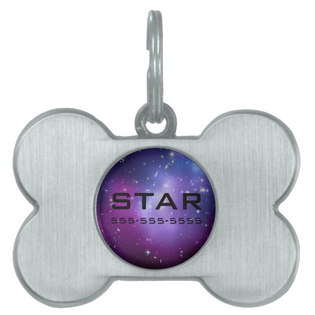 Anpassad Galaxy Cluster Kullband ID-bricka Husdjur (Framsidan)
