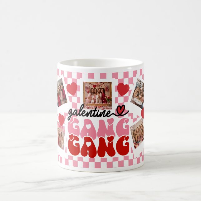 Anpassad Galentine's-gäng fotocollage Kaffemugg (Center)