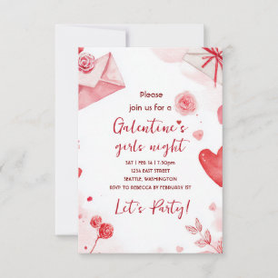 Anpassad Galentines Kärleksmönster Partyinbjudan OSA Kort