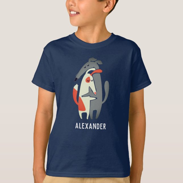Anpassad Galgo och Podenco Kids T-Shirt (Framsida)
