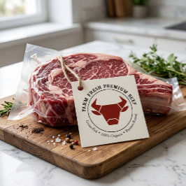 Anpassad gårdsfräsch premium nötköttsaffärsetikett gåvor etiketter