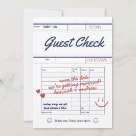 Anpassad gästchecklista Bröllop Save the Date-kort Spara Datumet