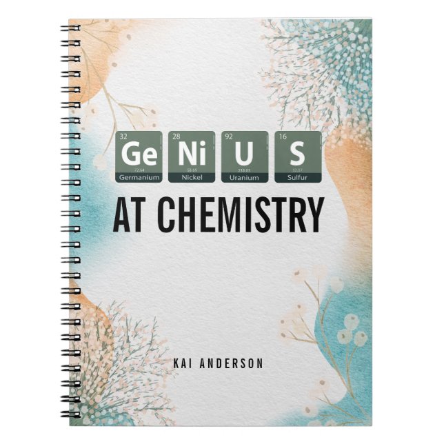 Anpassad Genius Periodiska Systemet Kemi Student Anteckningsbok (Framsidan)