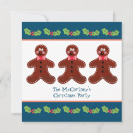Anpassad Gingerbread Man Julfest Invitation Inbjudningar