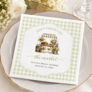Anpassad Gingham Hon Är Ny På Marknaden Pappersservett