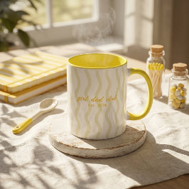 Anpassad Girl Dad Club Randig Keramisk Kaffe Mugg
